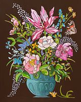 Fleurs, colorées, modernes, vieux maîtres, gaies