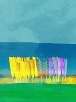 Fleurs de lys jaune sur bleu