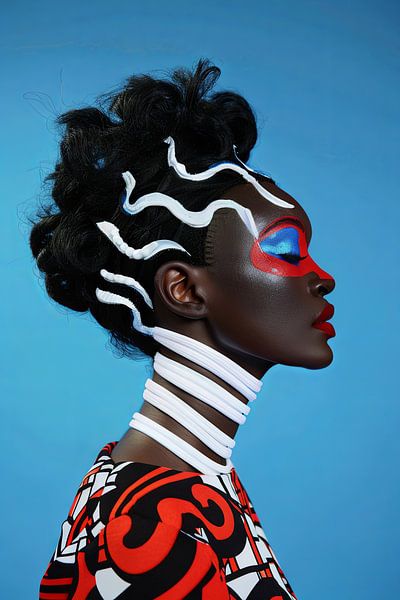 Des couleurs fortes - Une présentation élégante en rouge, bleu et noir par Poster Art Shop