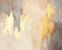 Abstract Painting with Gold Accent
