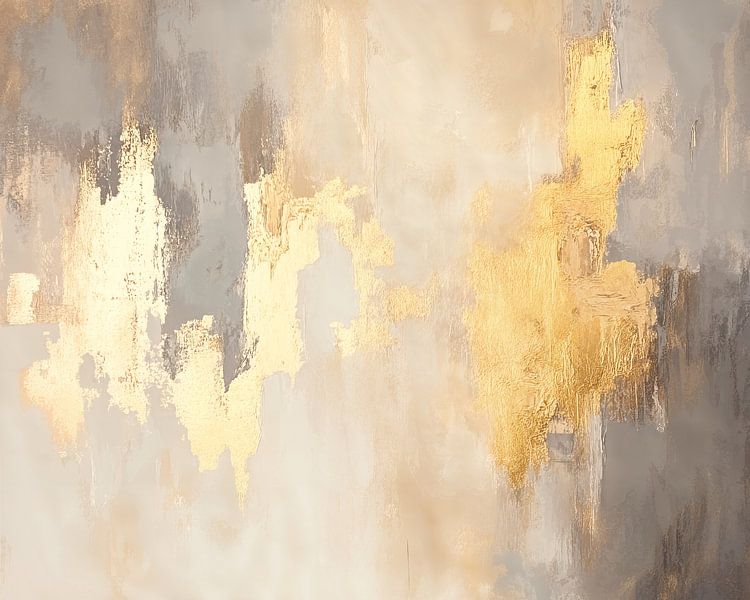 Abstrakte Malerei mit Goldakzent von Kunst Laune
