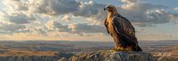 Majesté sur les hauteurs : un aigle sur le rocher