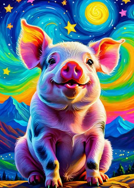 Schwein Sternennacht von MIROKKU