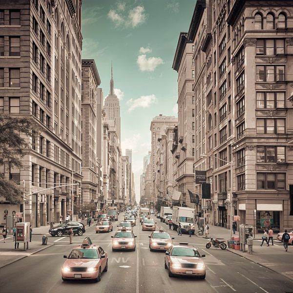 NEW YORK CITY 5th Avenue Traffic | urban vintage style by Melanie Viola
