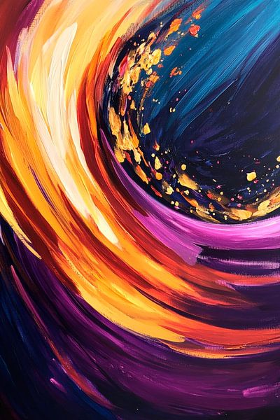 Farbige Wirbel mit goldenen Akzenten von Poster Art Shop