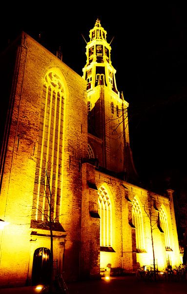 Der Aa-Kerk in de nacht von Groningen Stad