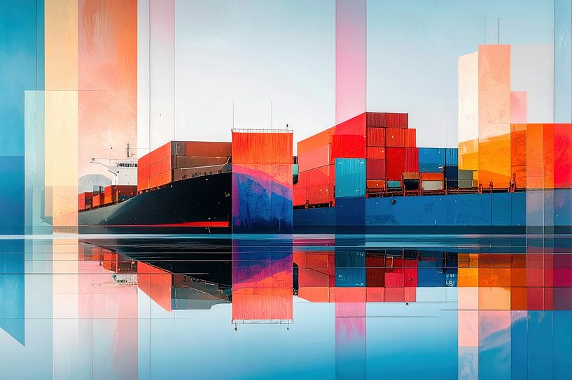 Container logistiek-01 van Rautenberg Digital Art Maritim