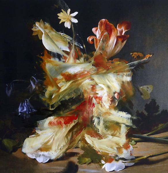 Blumenstillleben mit Tulpe von Jacco Hinke