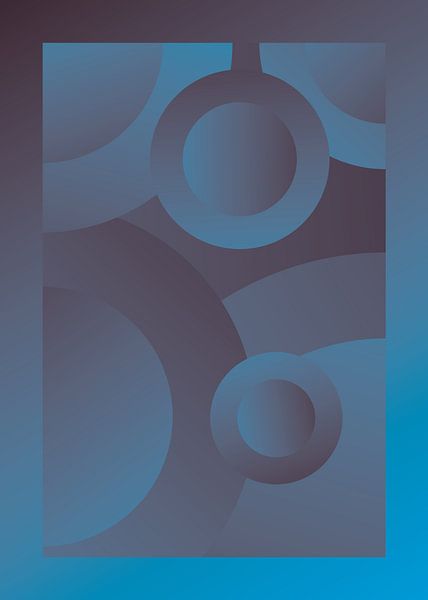 Psychedelische abstrakte Kreise - Primärfarbe V3 von Pim Haring