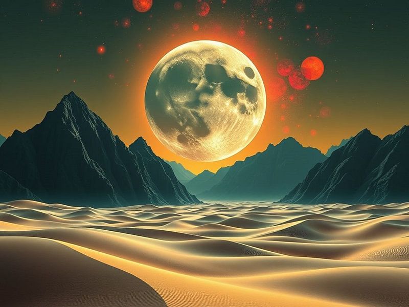 Mondbeschienene Wüste Traumlandschaft von Artistic