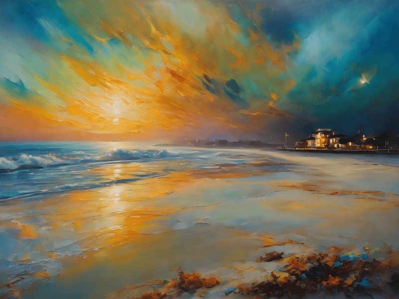 The beach at sunset by Jolique Arte