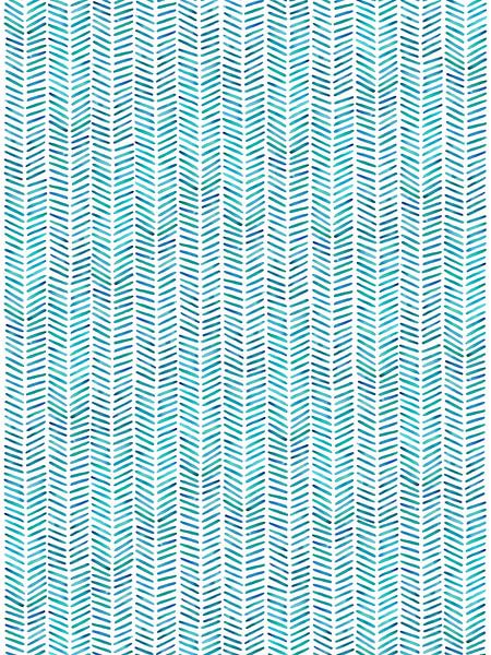 Herringbone wallpaper &quot;Sea'' 100% (abstract watercolor painting stripes turquoise blue handmade by Natalie Bruns