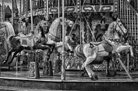 Antique carousel with horses