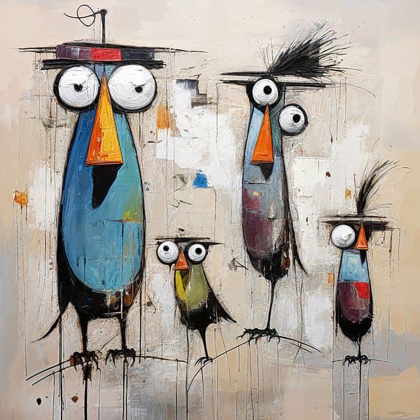 Verspielte Vögel von Blickfänger Gemälde