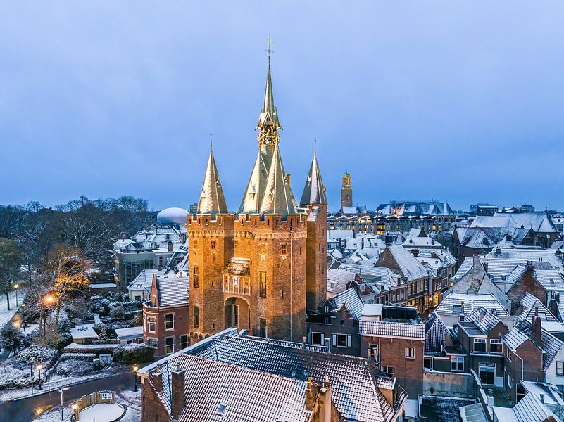 Zwolle Sassenpoort old gate during a cold winter morning by Sjoerd van der Wal Photography