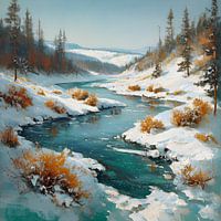 Impressionistic winter landscape