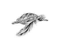 Poster tortue - noir et blanc - lignes