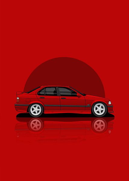 Kunstwagen 1997 BMW M3 E36 rot von D.Crativeart