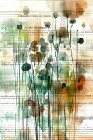 Abstrakte Blumen in Aquarell - botanische Kunst