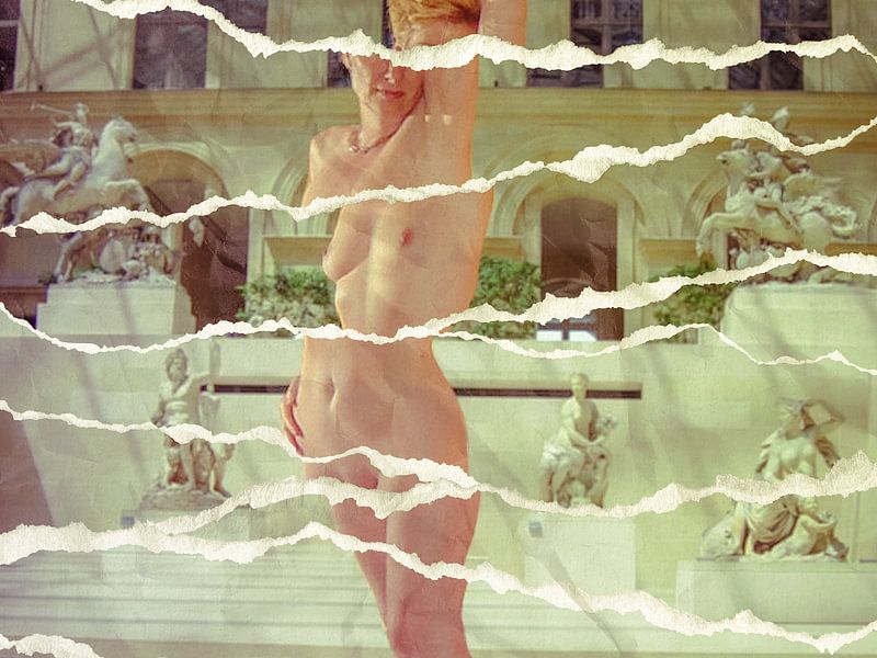 Morgendliches Sonnenlicht im Louvre. von Harry van Rhoon