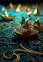 Arabian Fractal Abstracts (2) - Sailing Ships