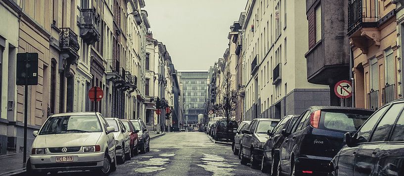 Straat in Brussel von Klaas Leussink