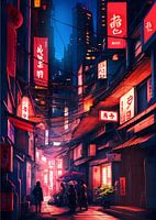 Japan Neonlicht Straße