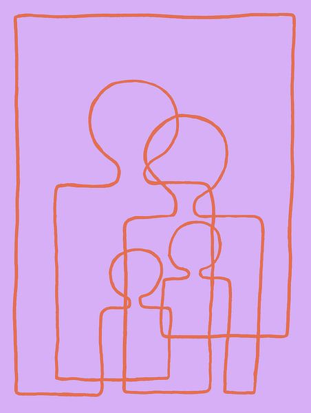 Foursome, Purple/Cadmium Orange von Atelier Andrea
