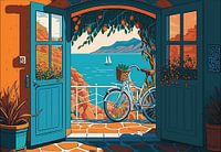 Illustration der Eingangstür des Haushofs