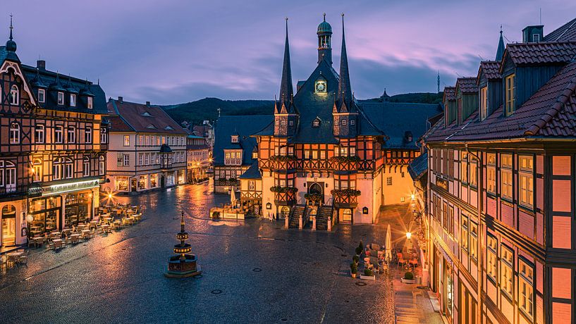 Das berühmte Rathaus in Wernigerode, Harz, Sachsen-Anhalt, Deutschland. von Henk Meijer Photography