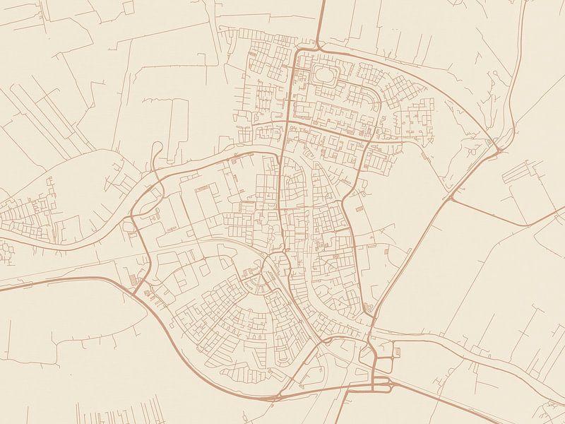 Terracotta-Stil Karte von Alphen aan de Rijn von De Kaartenwinkel