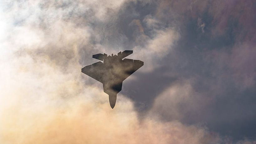 Lockheed Martin F-22 Raptor et son ombre. par Jaap van den Berg