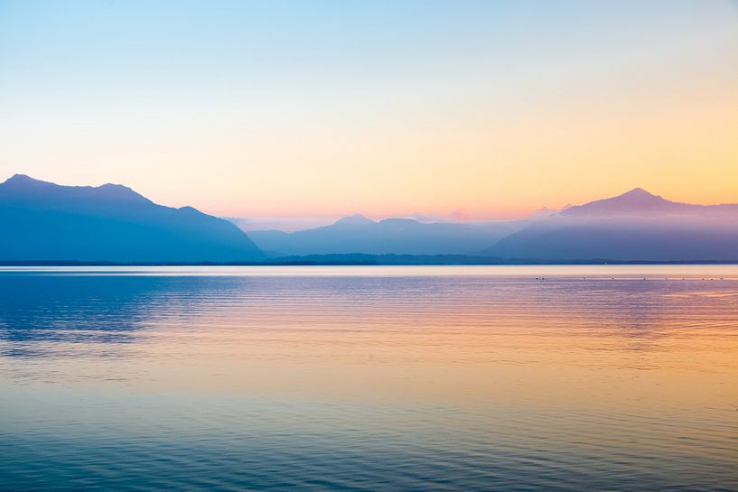 Sonnenuntergang Alpen Chiemsee by Holger Debek