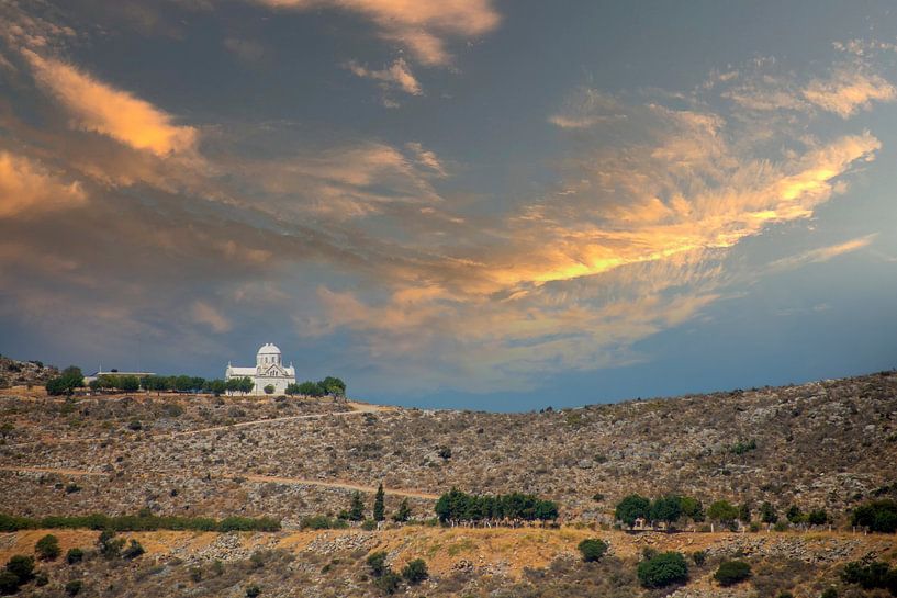 Greek orthodox church on a hill by Chantalla Photography