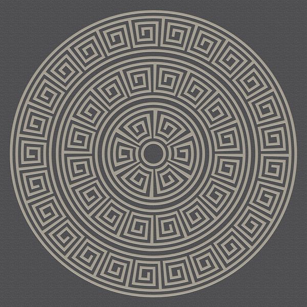 Grieks Meander patroon. Moderne abstracte geometrische kunst in donkergrijs van Dina Dankers