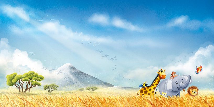 Dieren in de savanne van Stefan Lohr