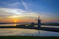 Sonnenuntergang bei der Mühle des Nordens auf Texel