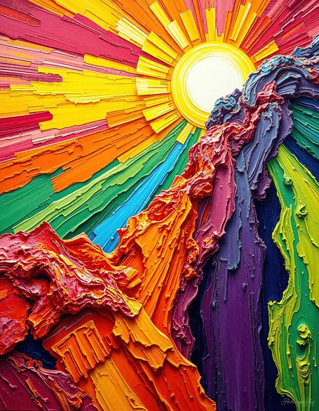 Derrière le rocher commence la lumière - le rayonnement du soleil dans la résistance de la forme par AidasignArt