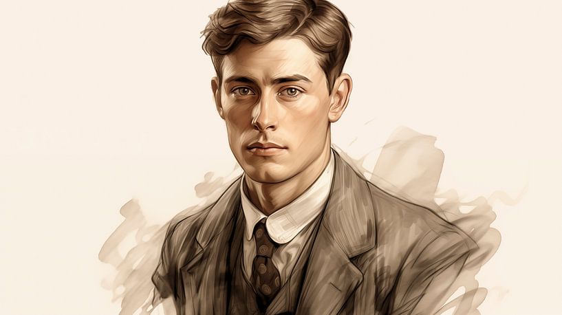 men portrait drawing, man pencil drawing by Animaflora PicsStock