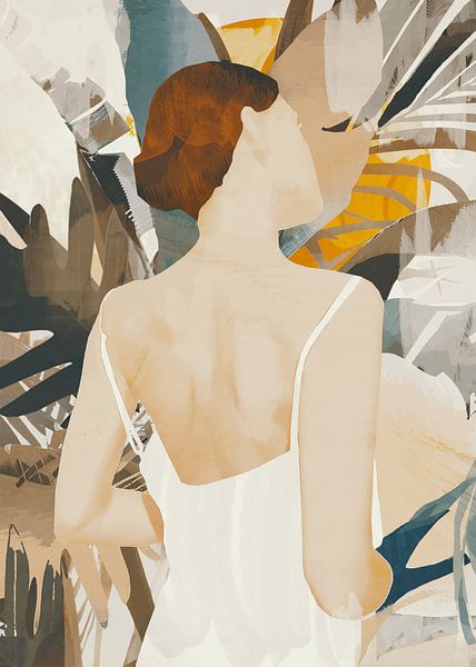 Darstellung einer Frau in einem weißen Kleid von ThingDesign 