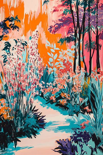 Bunte abstrakte Gartenansicht von Imperial Art House