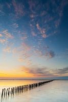 Staudämme bei Sonnenuntergang