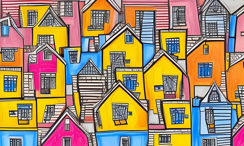 Stadt in Farbe II von Lily van Riemsdijk - Art Prints with Color