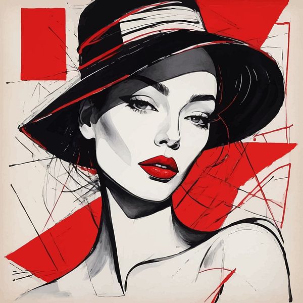 Minimalistische Malerei einer Frau von MIROKKU