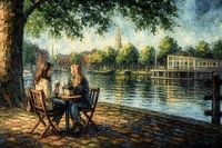 Moment de terrasse sur le Keldersingel près de l'écluse