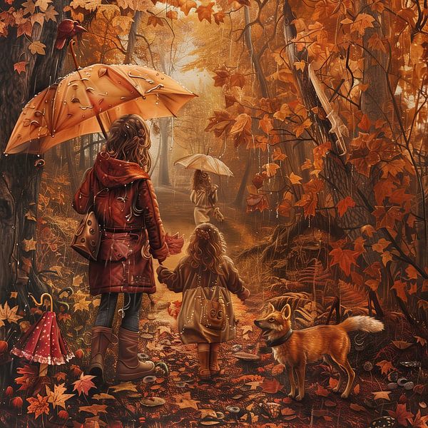 Magical forest in autumn by Mel Digital Art