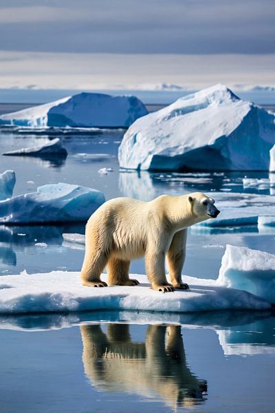 Ours polaire sur la glace dans la nature par Imperial Art House