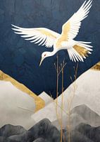 Vogel Abstrakt Gold Dekor