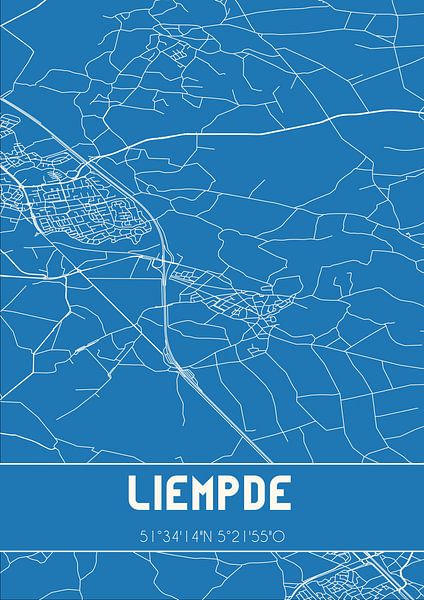 Blueprint | Map | Liempde (North Brabant) by Prints of Place