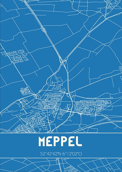 Blueprint | Map | Meppel (Drenthe) by Prints of Place